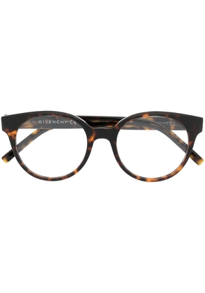 Givenchy Eyewear tortoiseshell-effect pantos-frame glasses - Brown