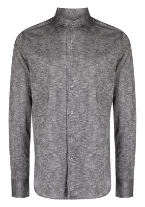 Canali texture-finish long-sleeves shirt - Grey