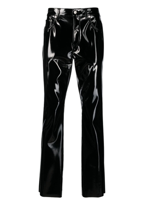 Gucci straight-leg faux-leather trousers - Black