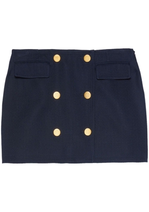 Gucci decorative-buttons textured miniskirt - Blue