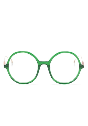 Eyepetizer round-frame metal glasses - Green