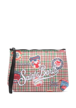 MC2 Saint Barth Aline houndstooth-pattern pouch bag - Neutrals