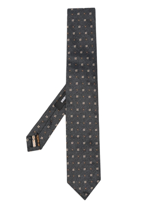 Dsquared2 floral-embroidery silk tie - Grey