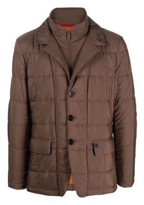 Fay high-neck quilted coat - Brown