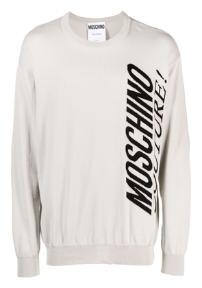 Moschino logo-jacquard cotton jumper - Grey