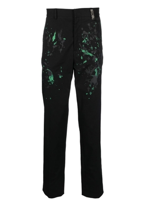 Moschino paint splatter twill tailored trousers - Black