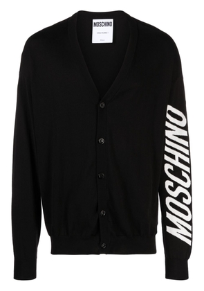 Moschino logo-jacquard cotton cardigan - Black