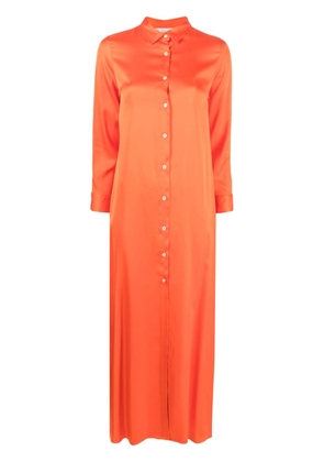 Manuel Ritz satin-finish buttoned maxi dress - Orange