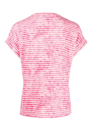 Majestic Filatures stripe-print V-neck T-shirt - Pink