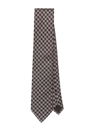 TOM FORD check-pattern silk tie - Black