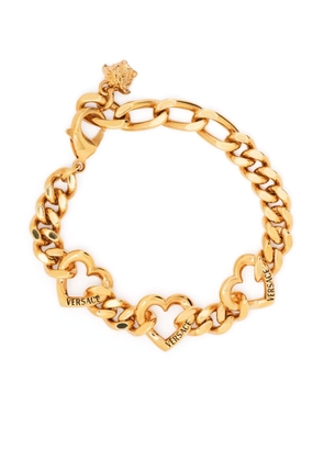 Versace engraved-hearts chain-link bracelet - Gold