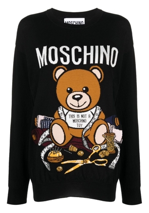 Moschino teddy bear intarsia-knit jumper - Black