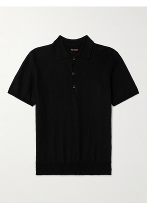 Barena - Linen and Cotton-Blend Polo Shirt - Men - Black - S