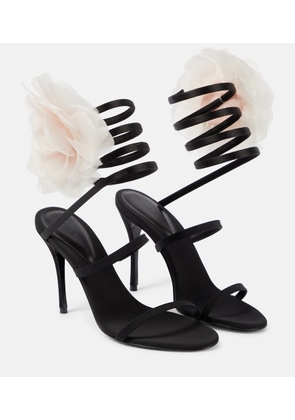 Magda Butrym Floral-appliqué satin sandals