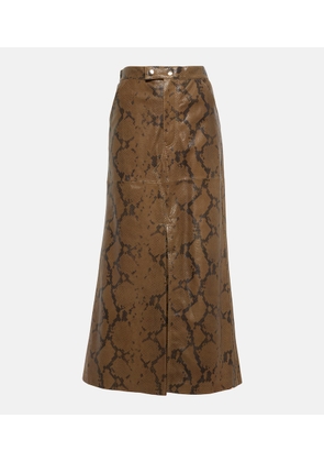 Dorothee Schumacher Urban Jungle snake-effect leather midi skirt