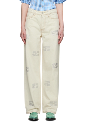 GANNI Off-White Sparkle Izey Jeans