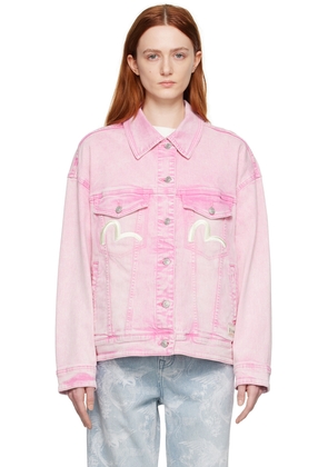 Evisu Pink Embroidered Denim Jacket