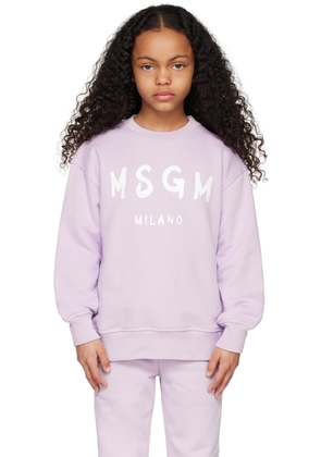MSGM Kids Kids Purple Printed Sweatshirt
