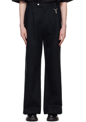 Reese Cooper Black Double Pleat Trousers