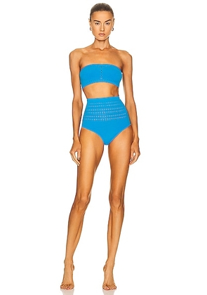 ALAÏA Vienne Bikini Set in Azur - Blue. Size 42 (also in ).