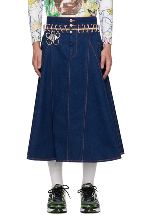 Chopova Lowena Blue Nosebutter Denim Midi Skirt