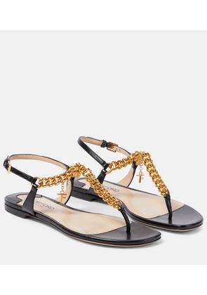 Tom Ford Zenith embellished leather thong sandals