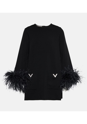 Valentino Feather-trimmed blouse