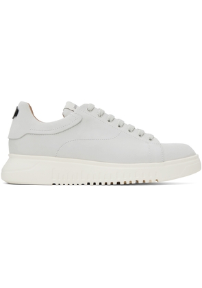 Emporio Armani Off-White Plaque Sneakers