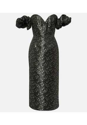 Markarian Adelaide metallic brocade midi dress