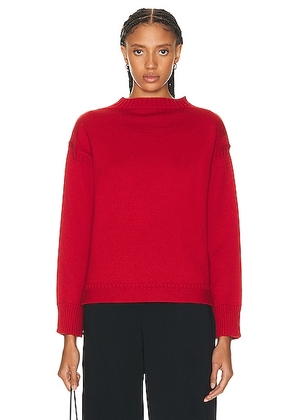 Toteme Wool Guernsey Knit Sweater in Red - Red. Size XS (also in L, M, S).