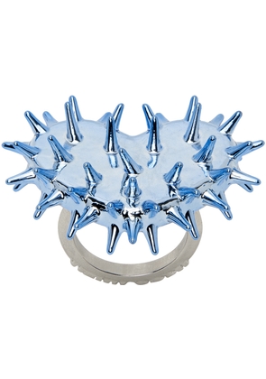HUGO KREIT SSENSE Exclusive Blue Spiky Heart Ring