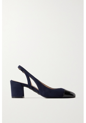 Stuart Weitzman - Suede And Patent-leather Slingback Pumps - Blue - US5,US5.5,US6,US6.5,US7,US7.5,US8,US8.5,US9,US9.5,US10,US10.5,US11,US11.5,US12