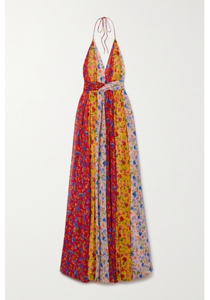 Carolina Herrera - Floral-print Georgette Halterneck Maxi Dress - Multi - US0,US2,US4,US6