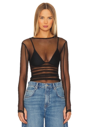 Free People x Intimately FP Last Layer Long Sleeve Top In Black in Black. Size L, S, XS.