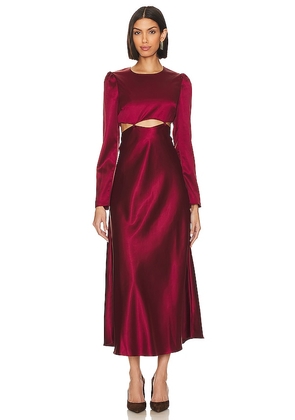 Line & Dot Mira Dress in Burgundy. Size L, XS.