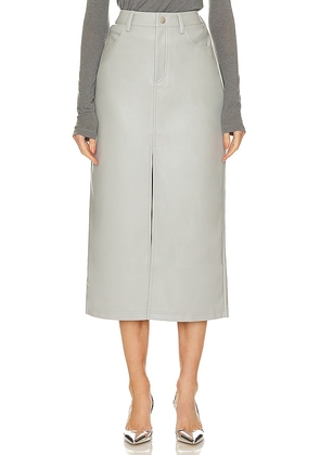 Steve Madden Avani Faux Leather Skirt in Grey. Size 0, 10, 12, 2, 6, 8.
