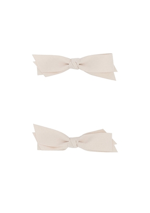 SHASHI Petite Bow Set Of 2 in White.