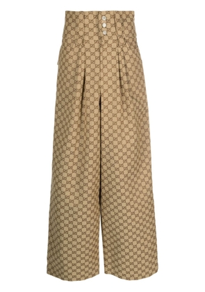 Gucci GG canvas high-waisted trousers - Neutrals