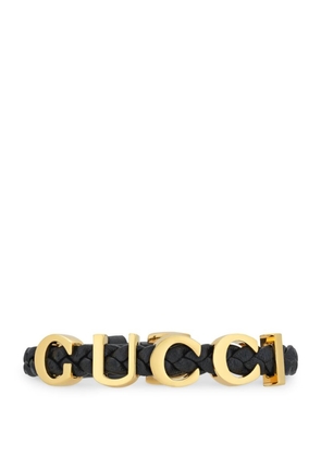 Gucci Leather Logo Bracelet