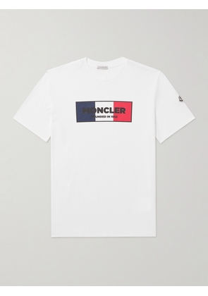 Moncler - Slim-Fit Logo-Print Cotton-Jersey T-Shirt - Men - White - S