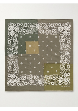 KAPITAL - Fastcolor Patchwork Printed Selvedge Cotton-Voile Bandana - Men - Green