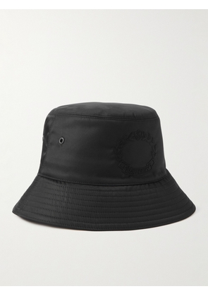 Burberry - Logo-Embroidered Recycled-Shell Bucket Hat - Men - Black - M