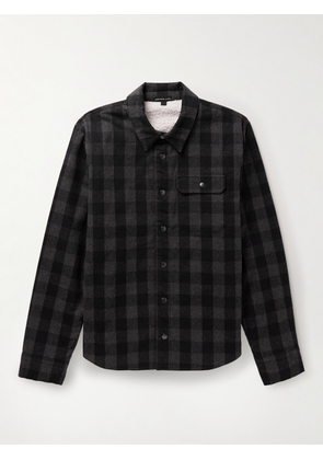 James Perse - Fleece-Lined Checked Cotton-Flannel Overshirt - Men - Gray - 1