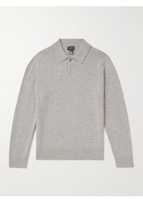 Club Monaco - Wool and Cashmere-Blend Polo Sweater - Men - Gray - S