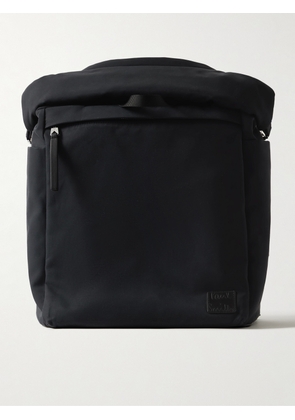 Paul Smith - Leather-Trimmed Cotton-Blend Canvas Backpack - Men - Blue