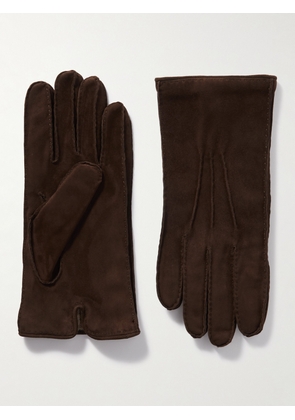 Thom Sweeney - Cashmere-Lined Suede Gloves - Men - Brown
