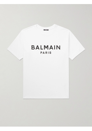 Balmain - Logo-Print Cotton-Jersey T-Shirt - Men - White - XS