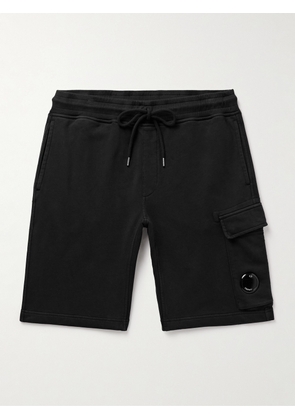 C.P. Company - Slim-Fit Straight-Leg Logo-Appliquéd Cotton-Jersey Drawstring Cargo Shorts - Men - Black - XS