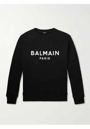 Balmain - Logo-Print Cotton-Jersey Sweatshirt - Men - Black - XS