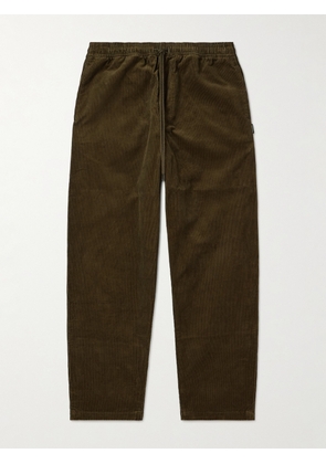 Neighborhood - Straight-Leg Cotton-Blend Corduroy Drawstring Trousers - Men - Green - S